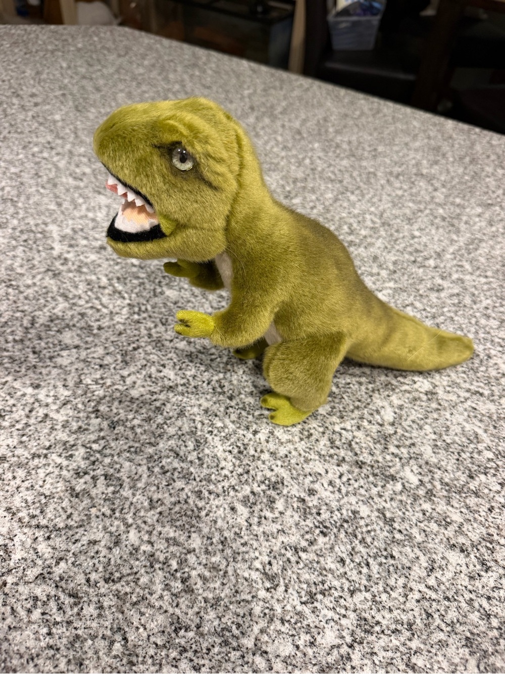 Demdaco Olive Green Plush T-Rex Dinosaur